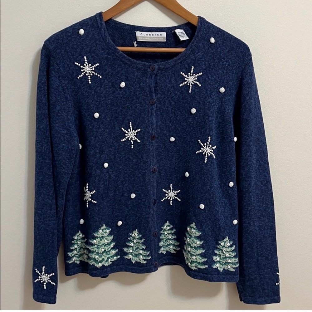 Marisa Christina Navy Snowflake Cardigan